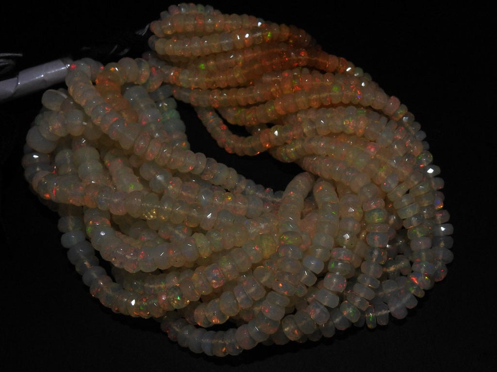 Ethiopian Opal Bead Multi Fire Faceted Roundel Shape 4-6MM Wholesaler Supplies New Arrival Natural Stone MS-EO2