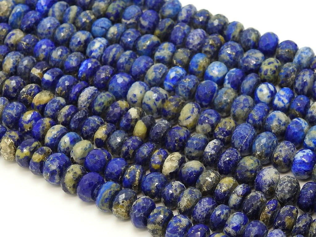 Lapis Lazuli Faceted Roundel Bead For Making Jewelry 10Inches Strand Wholesaler Supplies Natural Stone PME-B3