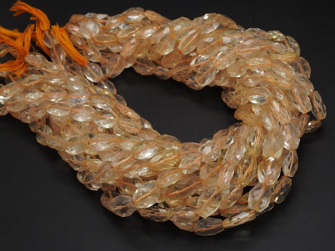 Citrine Faceted Oval Tumble Nugget Beads 14Inch 13x8mm 8x7mm Natural Stone Loose Beads for Jewelry Making Handmade Gemstone Supply Strand