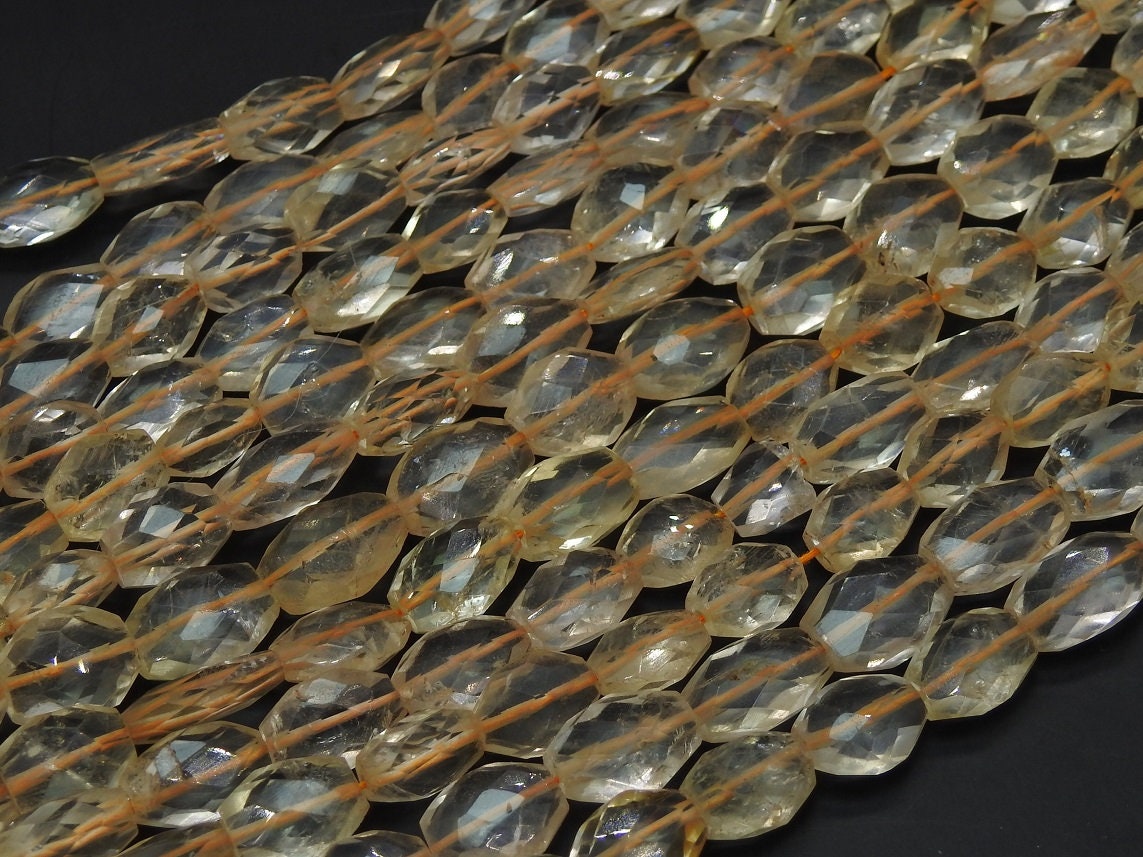 Citrine Faceted Oval Tumble Nugget Beads 14Inch 13x8mm 8x7mm Natural Stone Loose Beads for Jewelry Making Handmade Gemstone Supply Strand