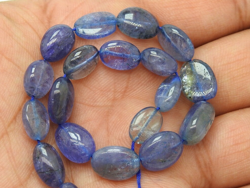 Blue Tanzanite Smooth Tumble Nugget Oval Shape 8Inch Strand 12X9To9X7MM Approx Wholesaler Supplies New Arrival PME-TU5