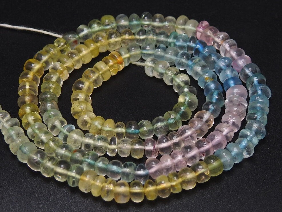 Natural Aquamarine Smooth Roundel Bead Strand Multi Shaded 16Inch 4MM Approx For Jewelry Wholesaler Supplies New Arrival PME-B1