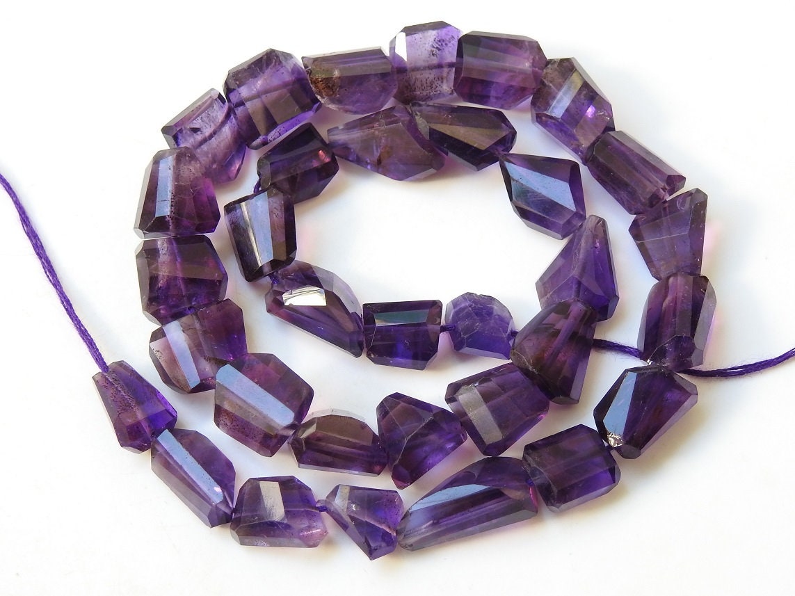 Amethyst Faceted Tumble Nugget Bead-10Inches Strand 10X7To20X12MM Approx-Natural Stone PME-TU1