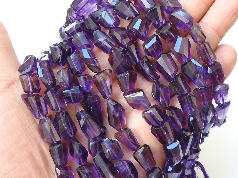 Amethyst Faceted Tumble Nugget Bead-10Inches Strand 10X7To20X12MM Approx-Natural Stone PME-TU1