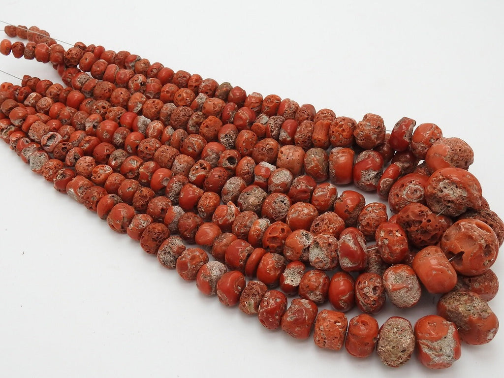 Red Coral Roundel Bead-Smooth Polished-Handmade Stone-8Inch Strand-For Making Jewelry-Natural Stone BK-CR2