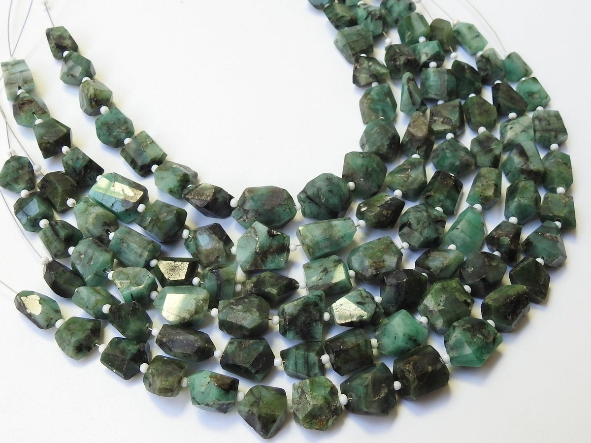 Natural Emerald Faceted Tumble Nugget Beads 8 Inch Strand Genuine Green Loose Gemstone For DIY Jewelry Making Crafts Supply TU1