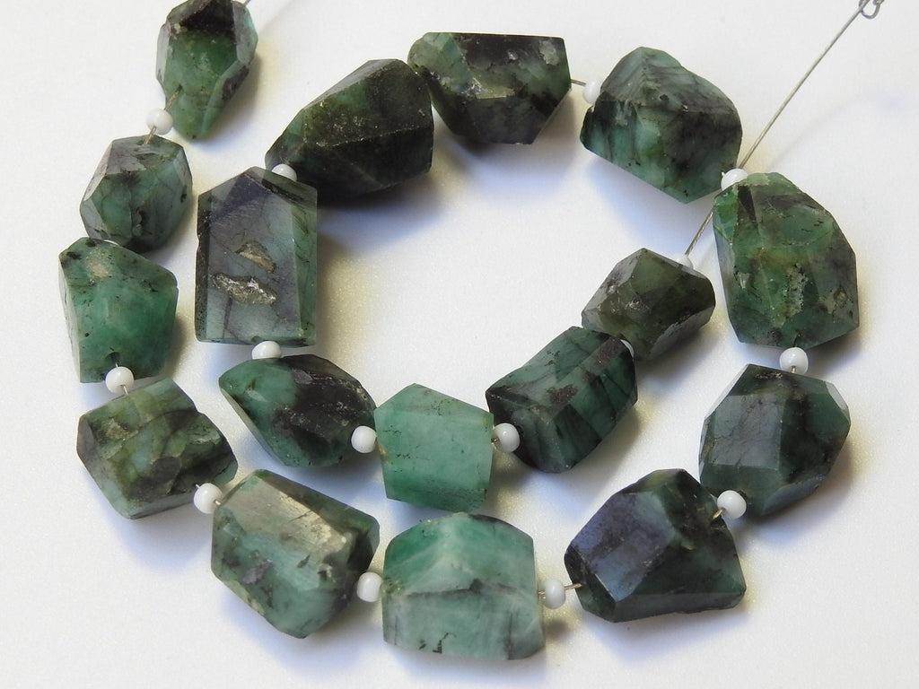 Natural Emerald Faceted Tumble Nugget Beads 8 Inch Strand Genuine Green Loose Gemstone For DIY Jewelry Making Crafts Supply TU1