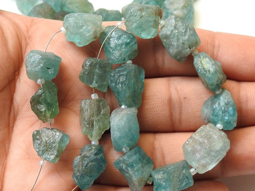 Sky Blue Apatite Natural Rough Tumble Nugget 9Inch Strand 15To10MM Long Approx Wholesaler Supplies New Arrival RB5