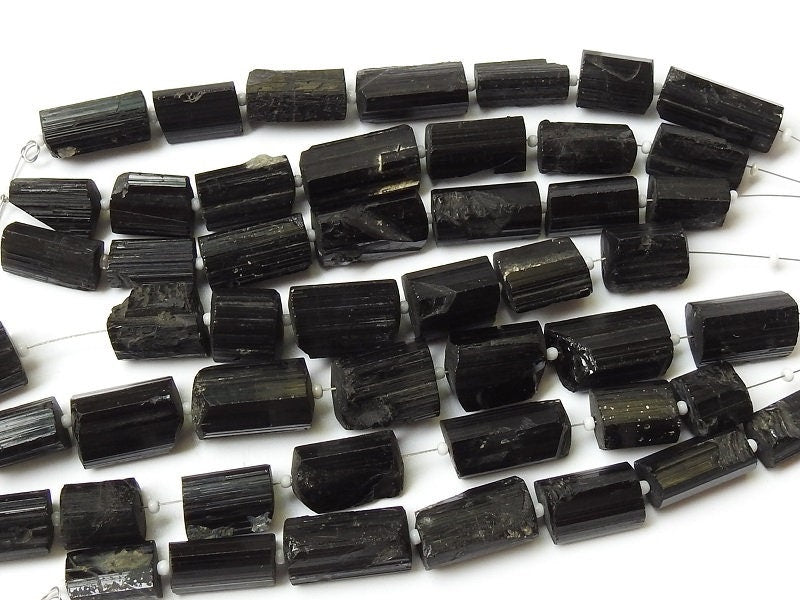 Black Tourmaline Natural Crystals Rough Bead-8Inches Strand -Loose Raw Stone-Minerals Gemstone-Wholesaler Supplies R2