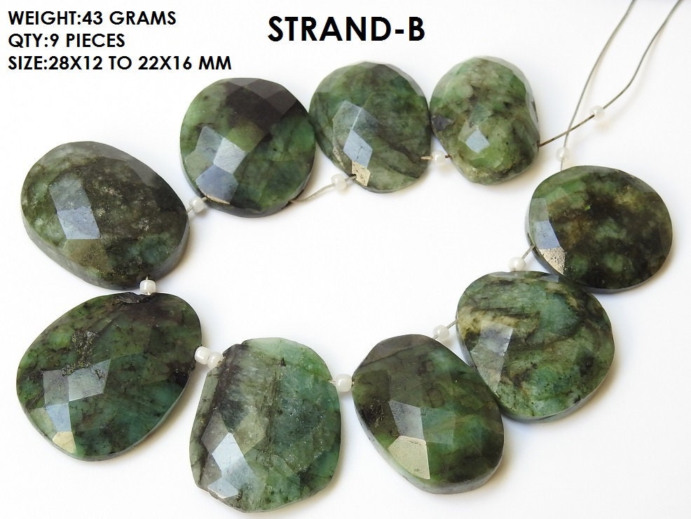 Emerald Faceted Fancy Shape Cabochon Briolette Handmade Gemstone Bead Wholesaler Supplies For Making Jewelry Natural Stone Loose Craft DIY