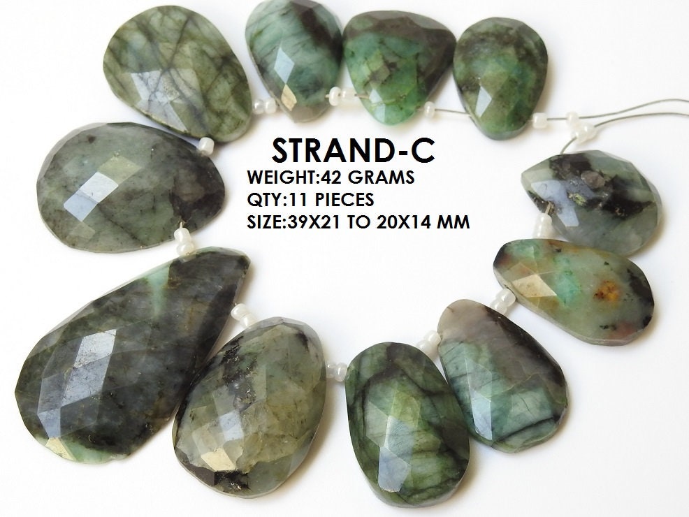 Emerald Faceted Fancy Shape Cabochon Briolette Handmade Gemstone Bead Wholesaler Supplies For Making Jewelry Natural Stone Loose Craft DIY