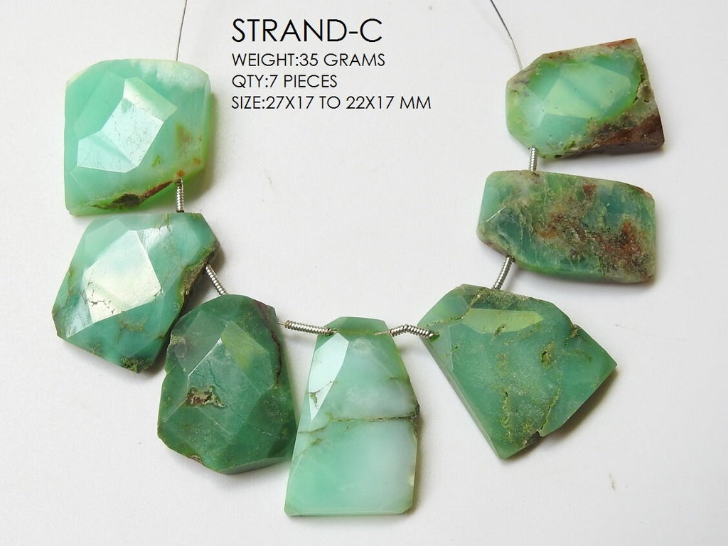 Wholesale Natural Chrysoprase Briolette Strand, Faceted Fancy Shape Cabochon Stone for Crafting