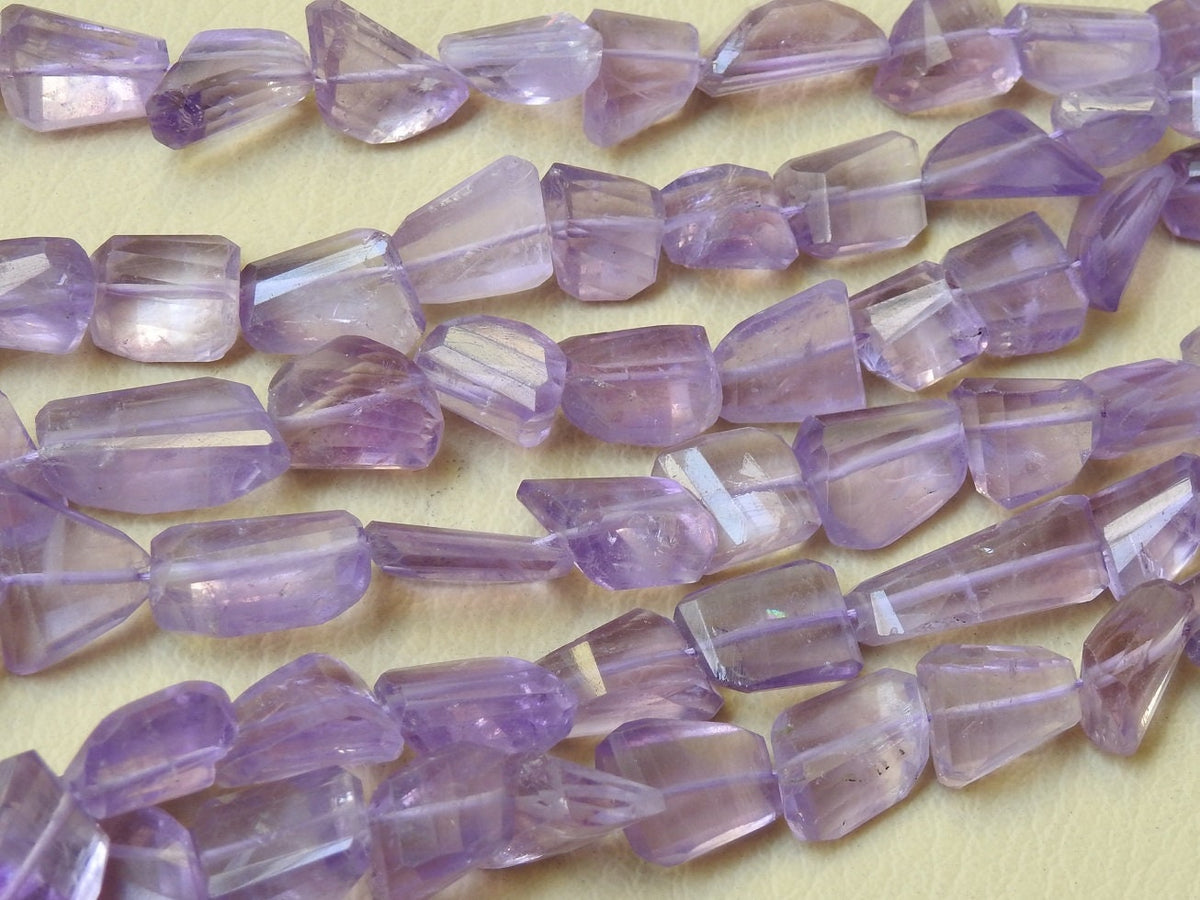 Pink Amethyst Faceted Tumble Nugget Beads, 17x15 to 12x10mm Natural Loose Gemstone Strand 8Inches, Wholesale Jewelry Making Supplies PME-TU1