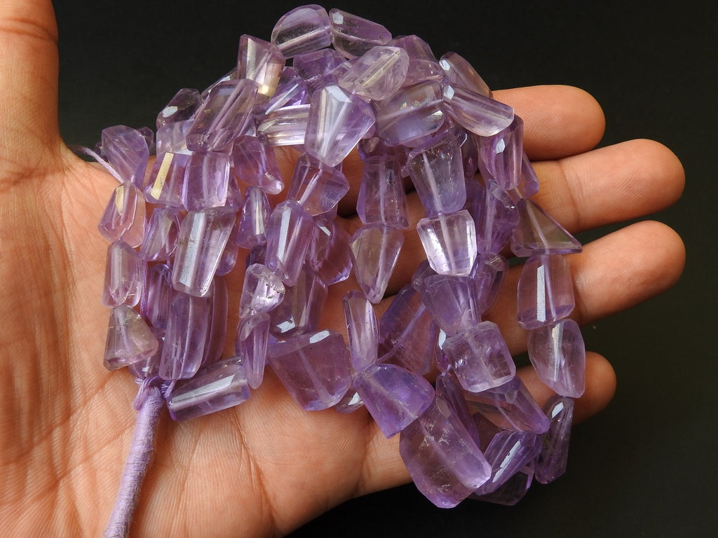 Pink Amethyst Faceted Tumble Nugget Beads, 17x15 to 12x10mm Natural Loose Gemstone Strand 8Inches, Wholesale Jewelry Making Supplies PME-TU1