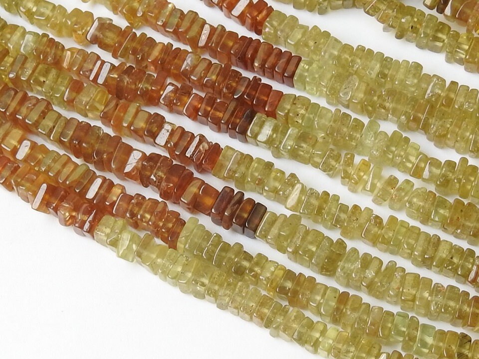 Grossularite Garnet Multi Shaded Smooth Heishe Bead 16Inches Strand 4MM Approx Wholesale Price New Arrival PME-H1
