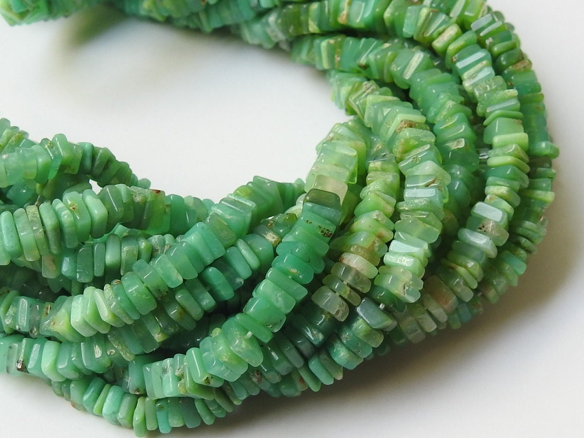 Natural Chrysoprase Smooth Heishe Square Cushion Shape Bead Strand 16 Inches 4MM Gemstone Jewelry Making Supply Wholesale PME-H1