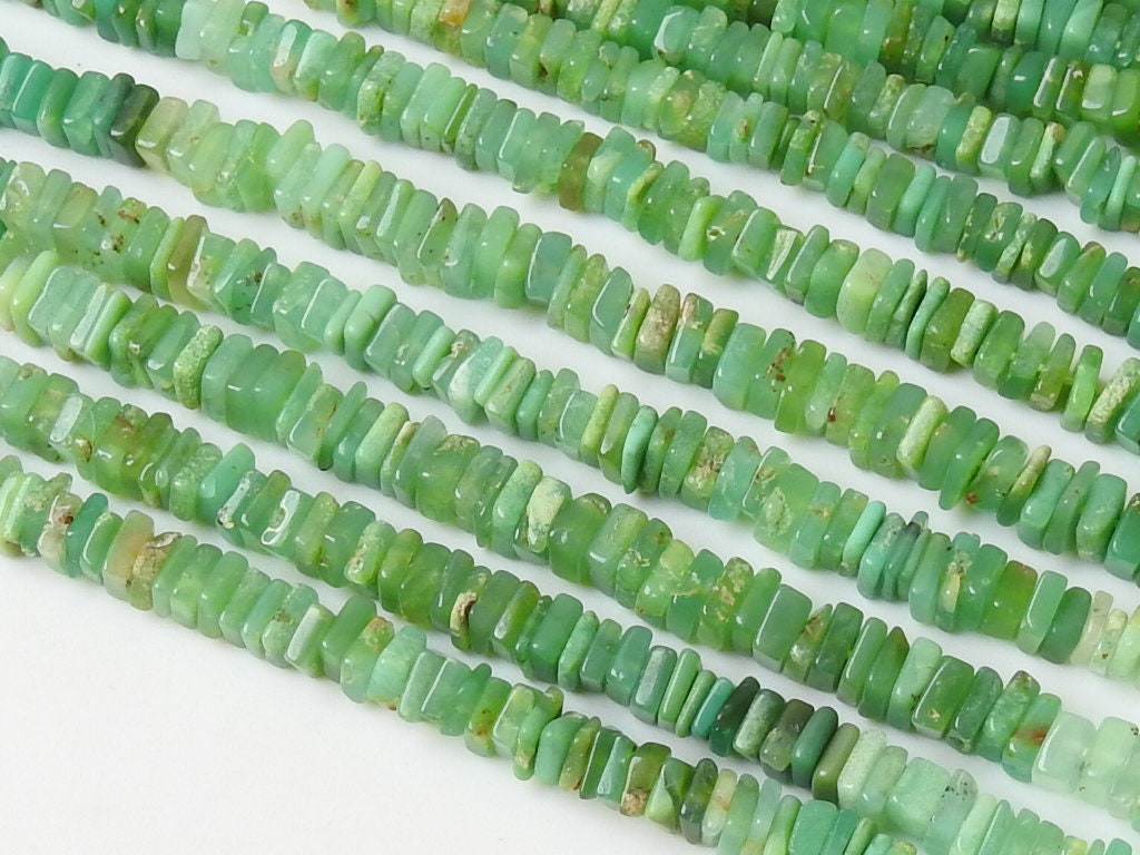 Natural Chrysoprase Smooth Heishe Square Cushion Shape Bead Strand 16 Inches 4MM Gemstone Jewelry Making Supply Wholesale PME-H1