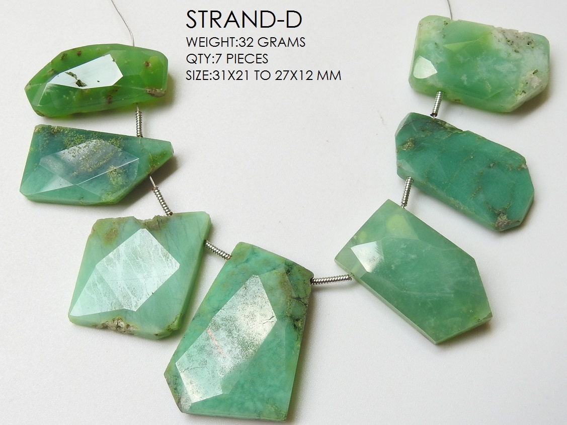 Wholesale Natural Chrysoprase Briolette Strand, Faceted Fancy Shape Cabochon Stone for Crafting