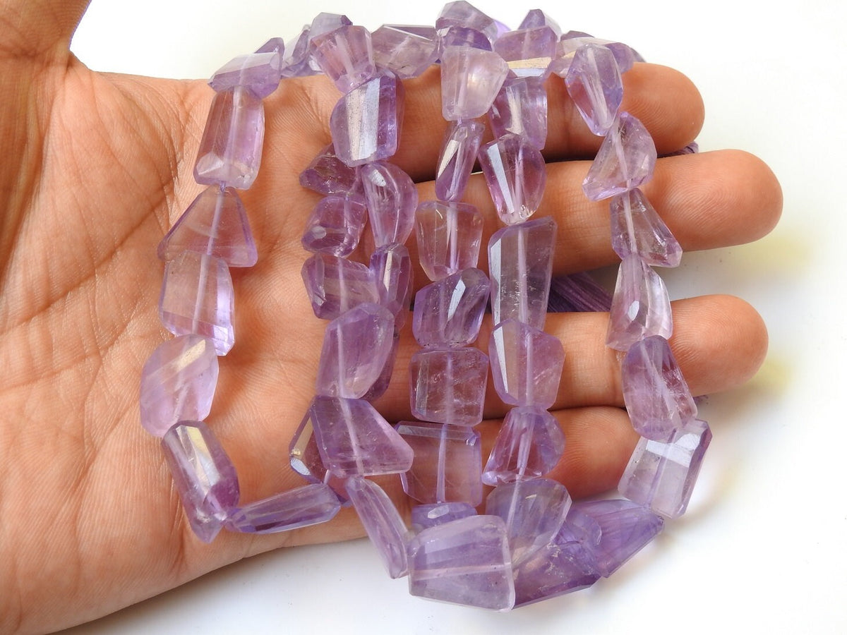 Pink Amethyst Faceted Tumble Nugget Beads, 17x15 to 12x10mm Natural Loose Gemstone Strand 8Inches, Wholesale Jewelry Making Supplies PME-TU1