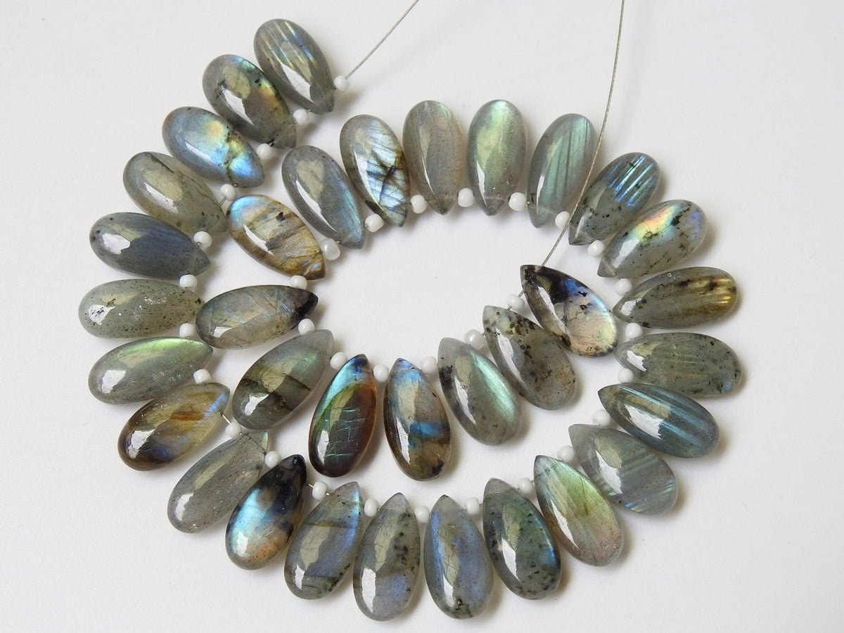 Natural Labradorite Teardrop Beads Multi Flashy Fire Smooth Polished Handmade Bead 15x7mm 10Piece Pack for Jewelry Making DIY PME-CY3