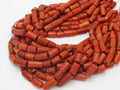Natural Red Coral Smooth Tube Drum Barrel Shape Bead 14 Inches Strand 5X4 To 10X5MM Approx Wholesale Supplies Gemstone For Jewelry BK-CR2