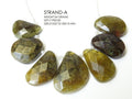 Natural Grossularite Garnet Faceted Fancy Shape Cabochon Briolette, Green Loose Gemstone Wholesale Craft Supply