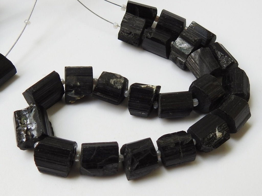 Black Tourmaline Natural Crystal Rough Bead-Nugget Loose Raw Stone-Minerals Gemstone-Wholesaler Supplies-8Inches Strand R2