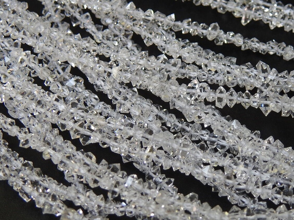 Natural Herkimer Diamond Crystal Rough Bead Nugget Chip Uncut Double Terminated 16 Inch Strand 4-2MM Jewelry Making Supplies PME-RB4