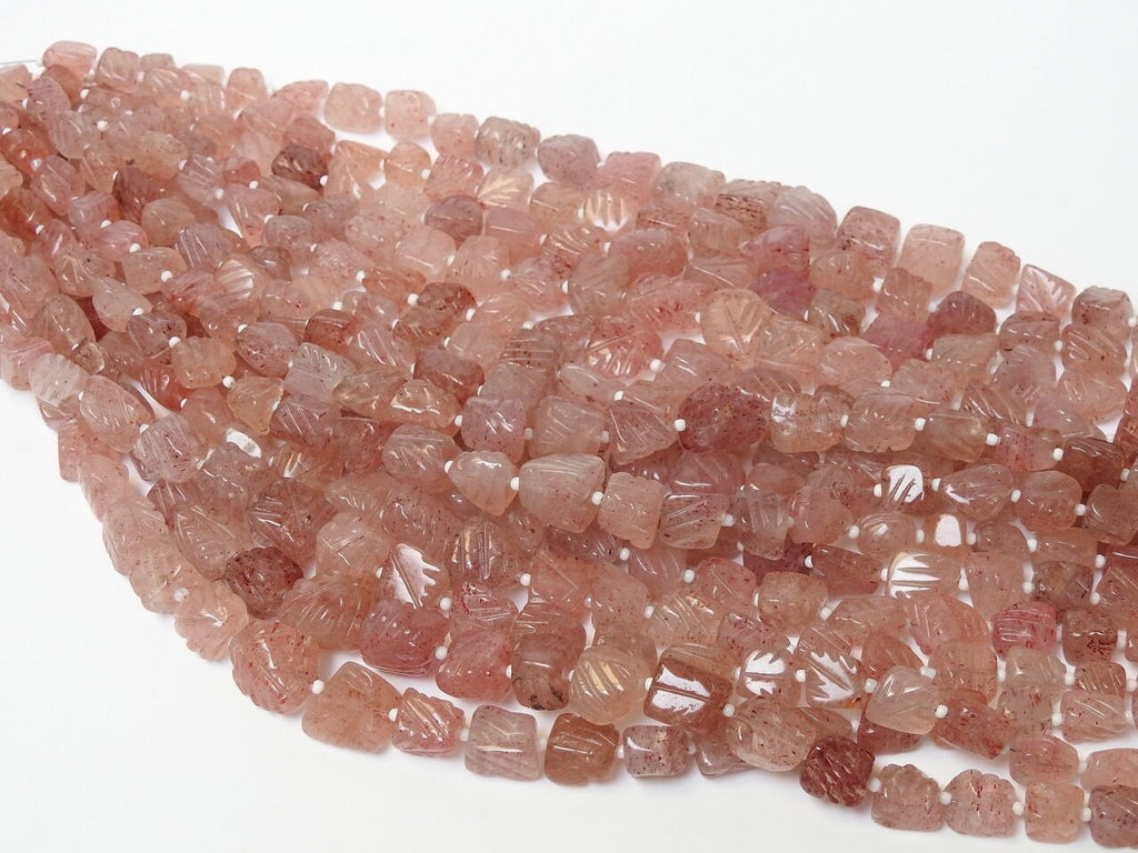 Strawberry Quartz Carving Tumble Nugget For Making Jewelry 16 Inches Strand 12To8MM Wholesaler Supplies Organic Gemstone Craft Supply PMETU5