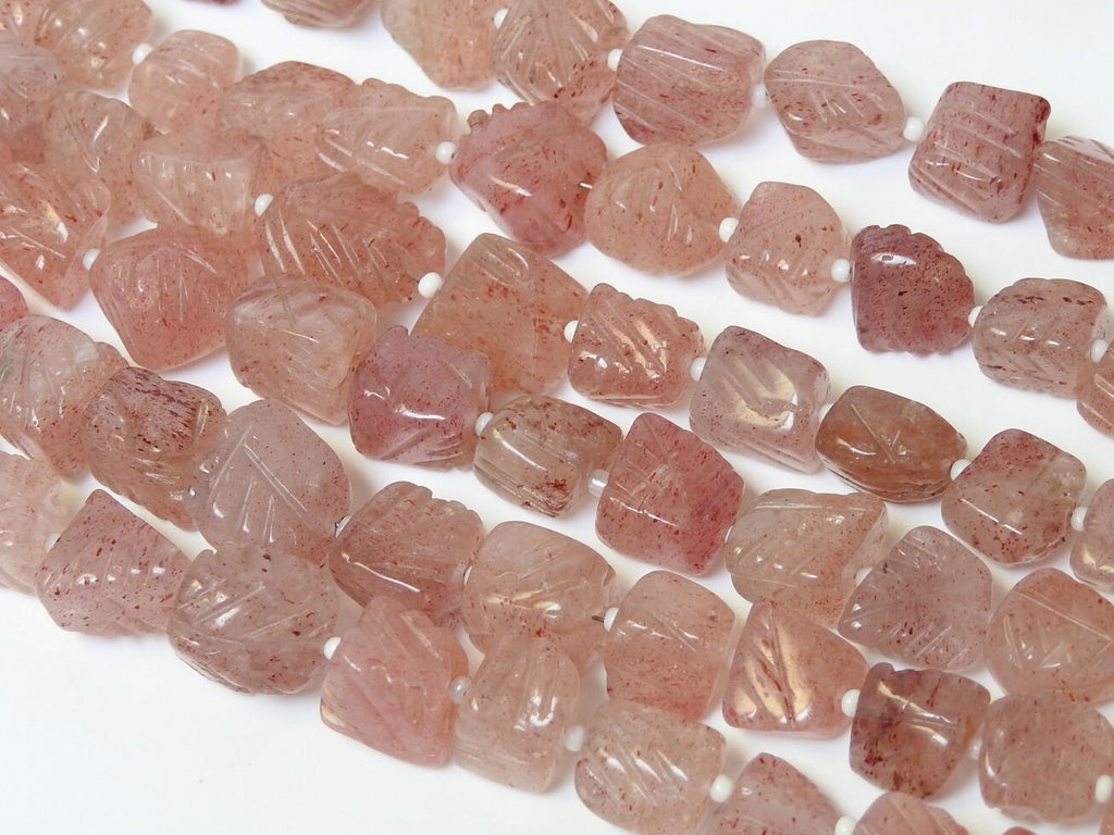 Strawberry Quartz Carving Tumble Nugget For Making Jewelry 16 Inches Strand 12To8MM Wholesaler Supplies Organic Gemstone Craft Supply PMETU5