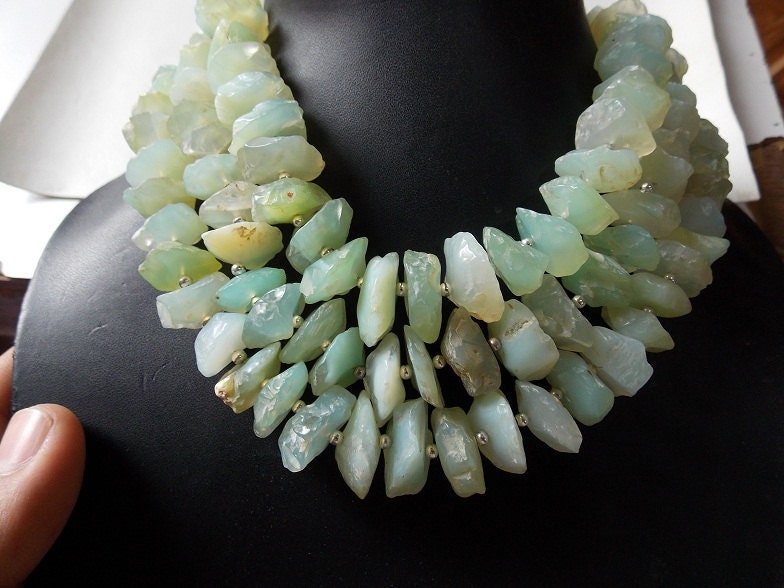 Natural Aqua Blue Chalcedony Rough Disk Beads 15-20mm Hammer Round 8" Strand Raw Stone Wholesale New Arrival Loose Bead Jewelry Making R-1