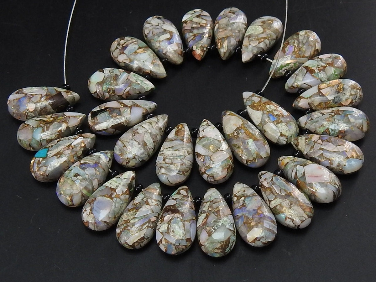 Copper Australian Opal Teardrop Smooth Polished Matching Pair 2 Piece 15X7MM Loose Stone Wholesale Jewelry Making Supplies Craft Findings MS
