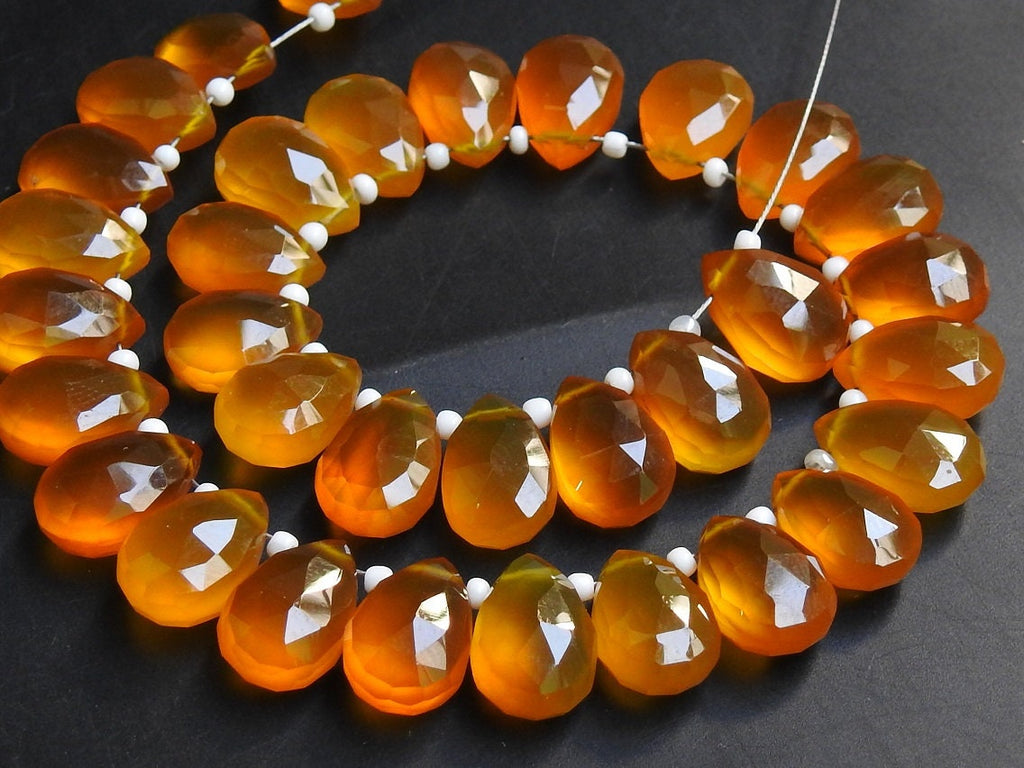 Reserved Yellow Chalcedony Faceted Teardrop 10Piece 12X8MM Drop Handmade For Making Jewelry Wholesaler Supplies New Arrival PME-CY2