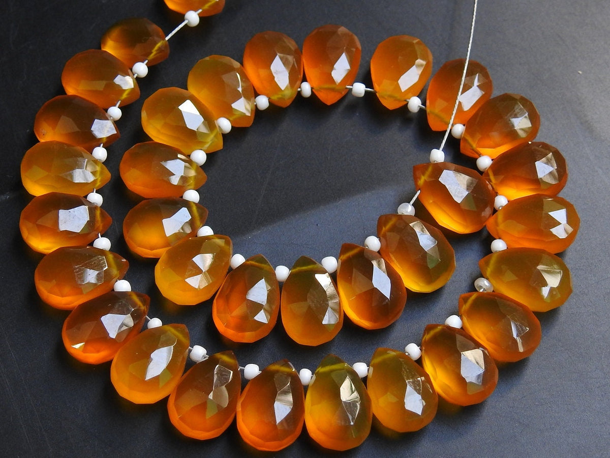 Reserved Yellow Chalcedony Faceted Teardrop 10Piece 12X8MM Drop Handmade For Making Jewelry Wholesaler Supplies New Arrival PME-CY2