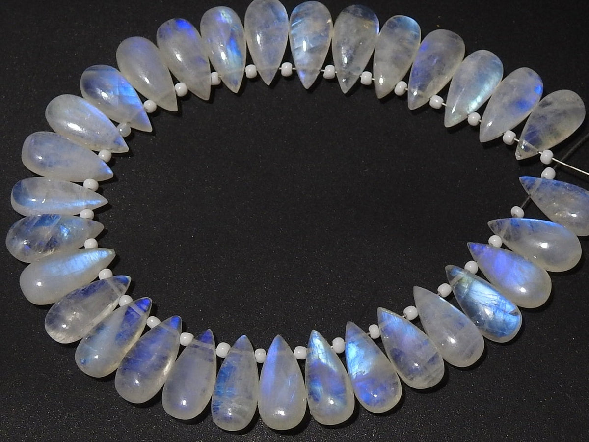 Flashy White Rainbow Moonstone Teardrop Pair Loose Gemstones For Jewelry Making Supplies Matching Pear Cabochon Wholesale Craft Findings