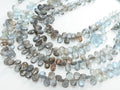 Natural Moss Aquamarine Faceted Teardrop 8Inches Strand 8X5To7X5MM Loose Gemstone Beads For DIY Jewelry Making PME-BR4