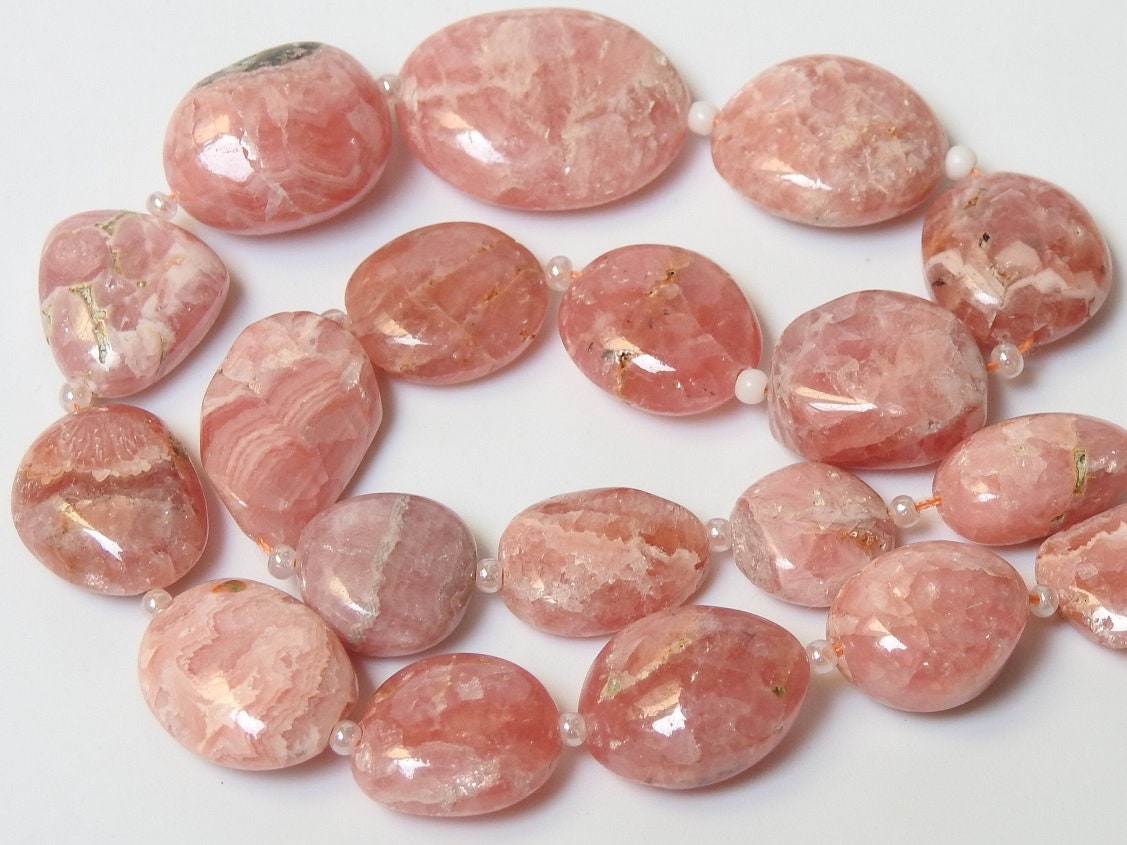 Natural Rhodochrosite Smooth Tumble Nuggets, 12 Inches Strand Wholesale Price New Arrival, Pink Gemstone 15x13 To 8x7mm Approx Loose Jewelry