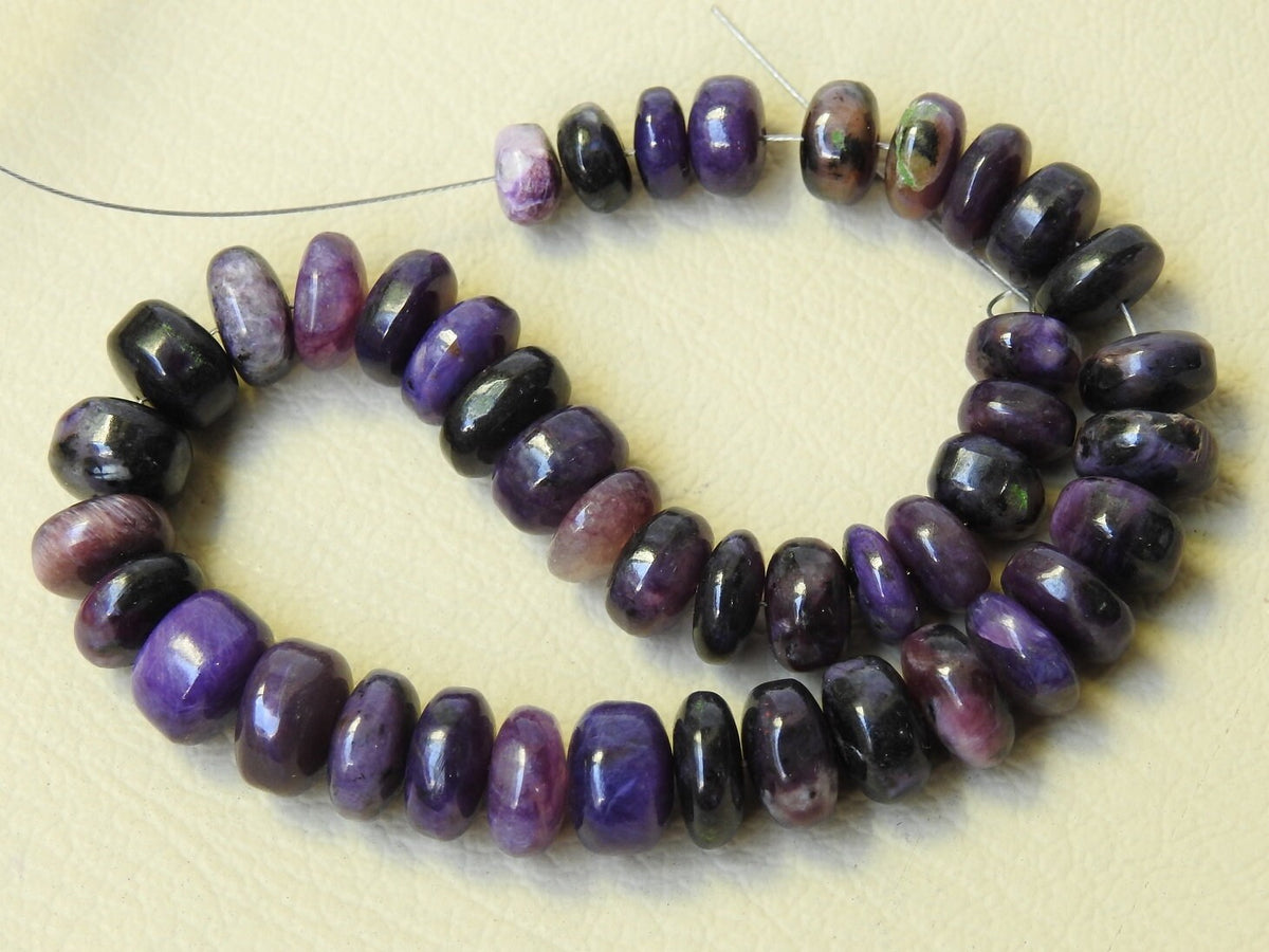 Natural Charoite Beads Multi Shaded Smooth Roundel Strand 8Inches Loose Gemstone Spacer Bead Wholesale Supply for Jewelry Making PME-B7