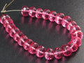 Rubellite Pink Quartz Faceted Roundel Beads 7-8mm 4 Inch Strand Jewelry Making PME-QC