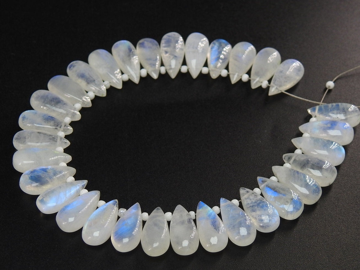 Flashy White Rainbow Moonstone Teardrop Pair Loose Gemstones For Jewelry Making Supplies Matching Pear Cabochon Wholesale Craft Findings