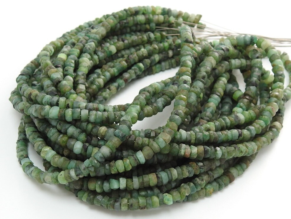 Emerald Smooth Matte Polished Roundel Bead, Handmade Loose Stone, 16 Inches Strand, Wholesaler Supplies, New Arrival Rondelle Gemstone PMEB5