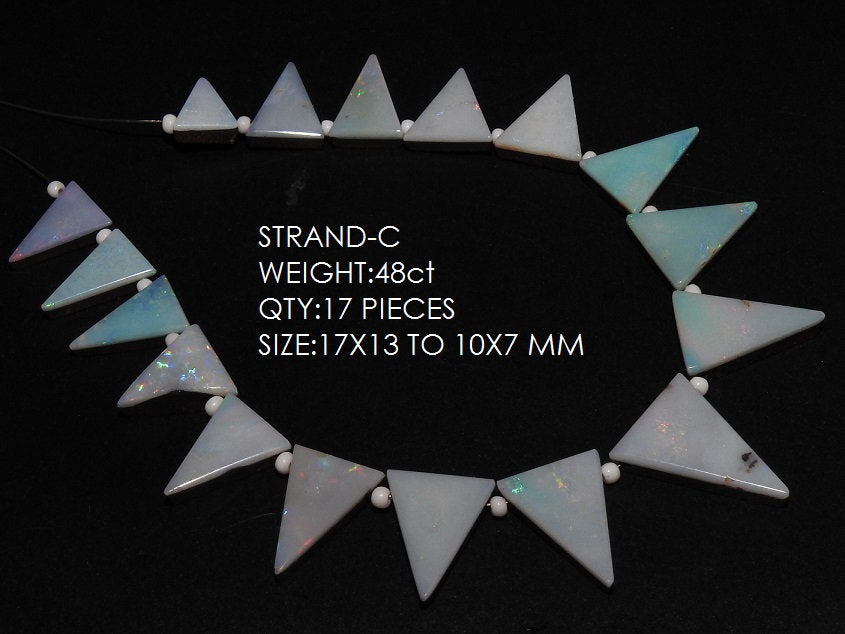 Natural Australian Opal Doublet Multi Fire Smooth Fancy Triangle Shape Cabochon Briolette Loose Gemstone Jewelry Making Supply MS