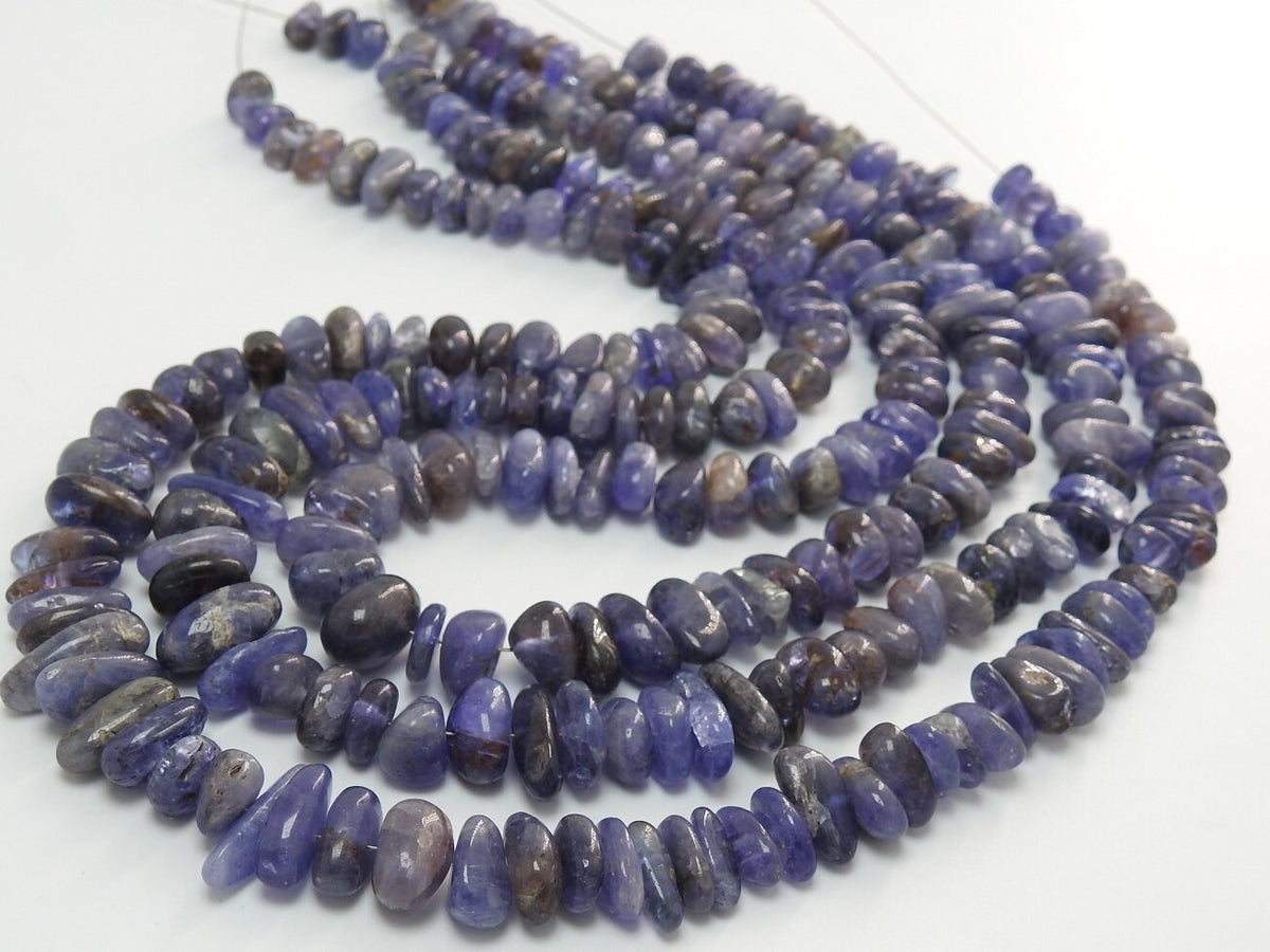 Natural Blue Tanzanite Smooth Tumble Nugget Beads 14 Inch Strand Irregular Shape Handmade Loose Gemstone for DIY Necklace Earring Supplies
