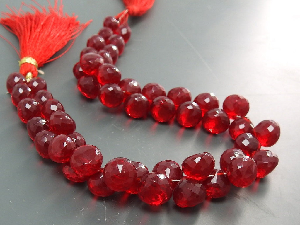 7-8mm Micro Faceted Quartz Onion Beads, 4 Inch Briolette Strand for Jewelry Making, Loose Crystal Wholesale Craft Supplies PME-QB
