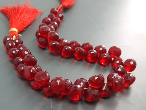 7-8mm Micro Faceted Quartz Onion Beads, 4 Inch Briolette Strand for Jewelry Making, Loose Crystal Wholesale Craft Supplies PME-QB
