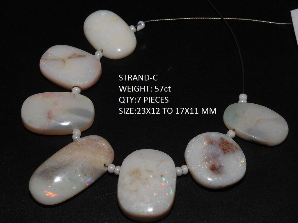 Natural Australian Opal Briolette Beads | Fancy Multi Fire Oval Smooth Polished Loose Gemstone | 100% Genuine DIY Jewelry Making Wholesaler