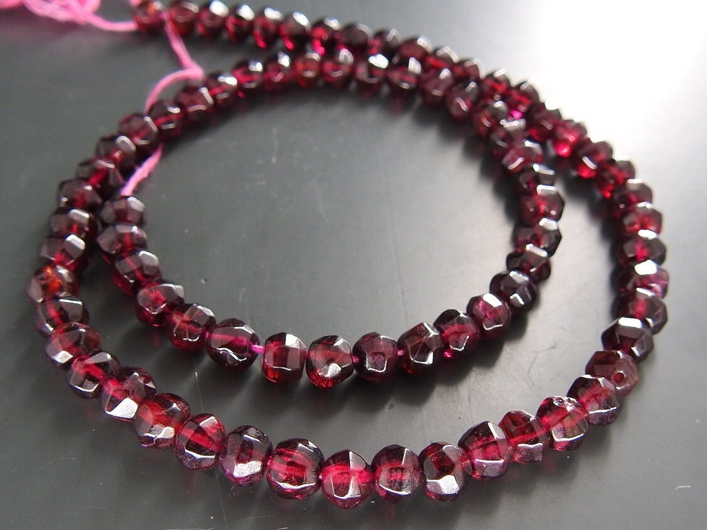 Natural Rhodolite Garnet Faceted Roundel Bead 13 Inches Strand Handmade Loose Stone Beaded Necklace Jewelry Making Wholesaler Supplies