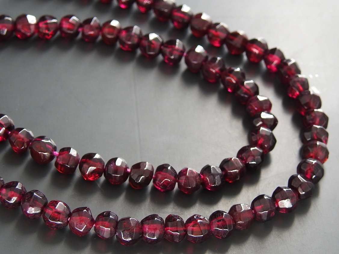 Natural Rhodolite Garnet Faceted Roundel Bead 13 Inches Strand Handmade Loose Stone Beaded Necklace Jewelry Making Wholesaler Supplies
