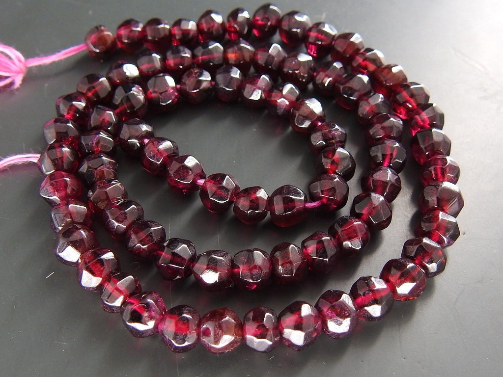 Natural Rhodolite Garnet Faceted Roundel Bead 13 Inches Strand Handmade Loose Stone Beaded Necklace Jewelry Making Wholesaler Supplies