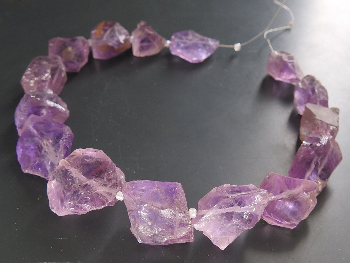 Natural Amethyst Rough Tumble Nugget Strand, 10-15mm Raw Purple Quartz Beads for Jewelry Making, 8 Inches Wholesale Supplies, New Arrival R2